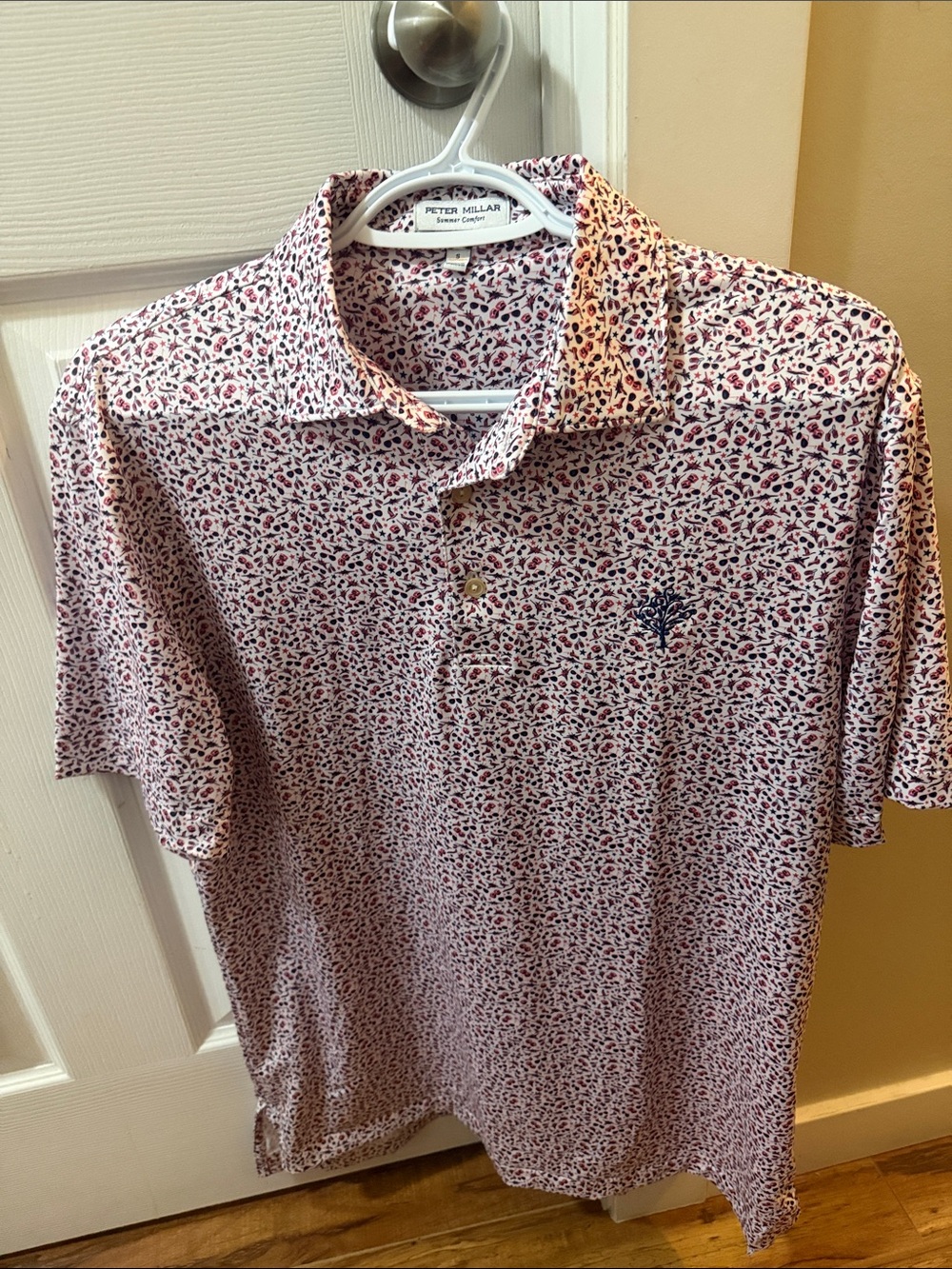 Peter Millar Pink Micro Floral Polo